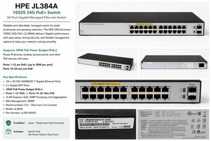 HPE JL384A OfficeConnect 1920S 24G PoE+ Switch – Managed 24-Port Gigabit Etherne